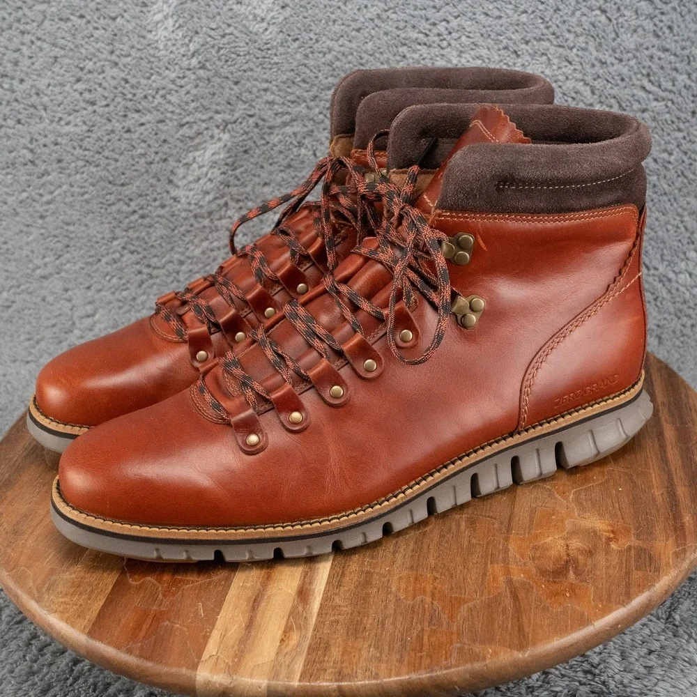 Cole Haan ZeroGrand Mens Size 11 Leather Brown #C30405 Hiker Boots Waterproof